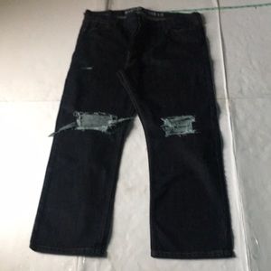 Nautica - Blue-black Wide Leg Jeans distressed jeans